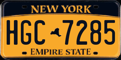 NY license plate HGC7285