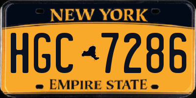 NY license plate HGC7286