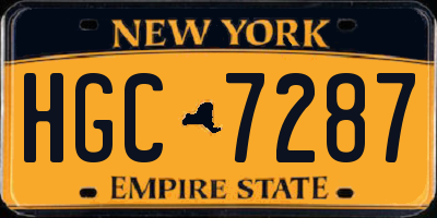 NY license plate HGC7287