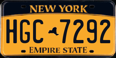 NY license plate HGC7292