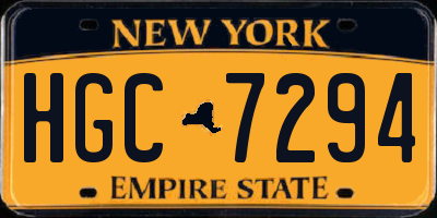 NY license plate HGC7294