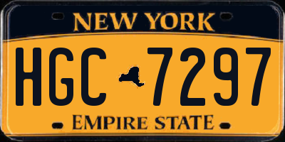 NY license plate HGC7297