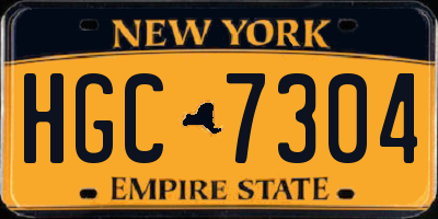 NY license plate HGC7304