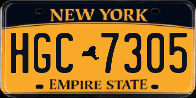 NY license plate HGC7305