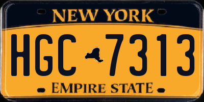NY license plate HGC7313