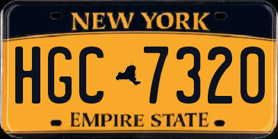 NY license plate HGC7320