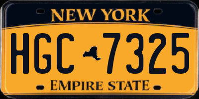 NY license plate HGC7325