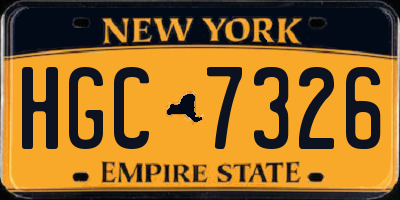 NY license plate HGC7326
