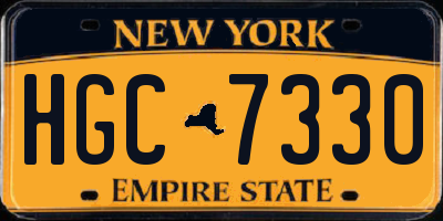 NY license plate HGC7330