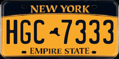 NY license plate HGC7333