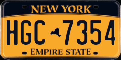 NY license plate HGC7354