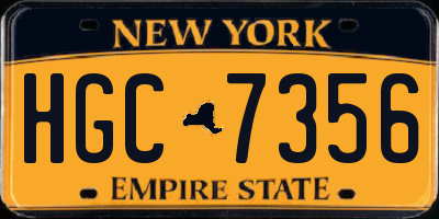 NY license plate HGC7356