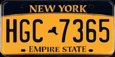 NY license plate HGC7365