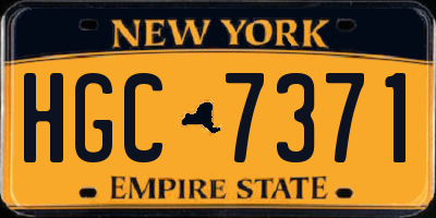 NY license plate HGC7371