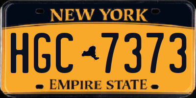 NY license plate HGC7373