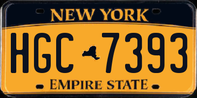 NY license plate HGC7393