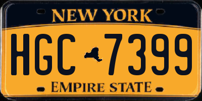 NY license plate HGC7399