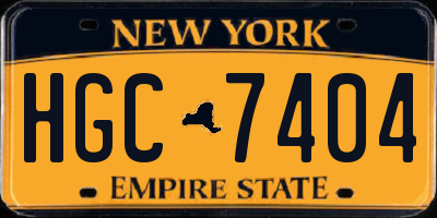 NY license plate HGC7404