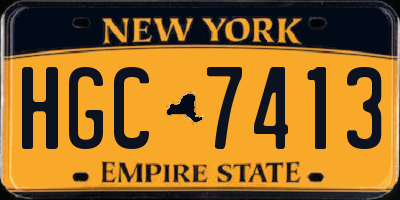 NY license plate HGC7413
