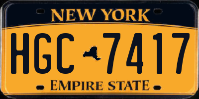 NY license plate HGC7417