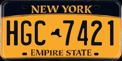 NY license plate HGC7421