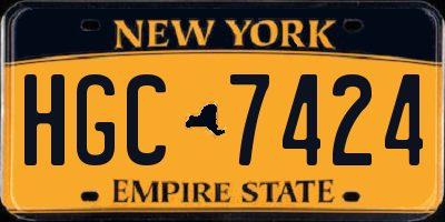 NY license plate HGC7424