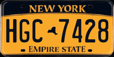 NY license plate HGC7428