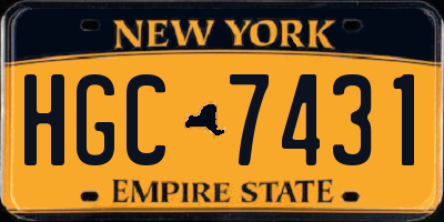 NY license plate HGC7431
