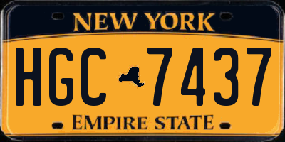 NY license plate HGC7437