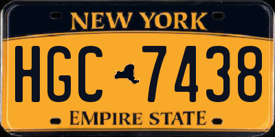 NY license plate HGC7438