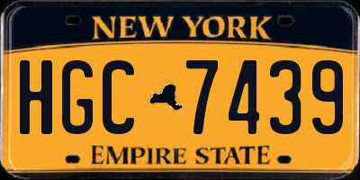 NY license plate HGC7439