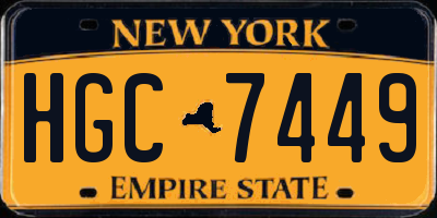 NY license plate HGC7449