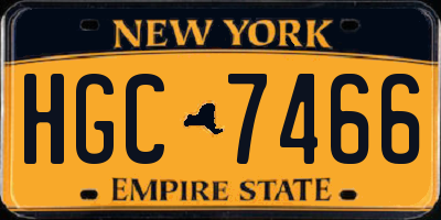 NY license plate HGC7466