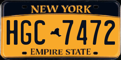 NY license plate HGC7472