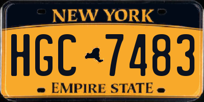 NY license plate HGC7483