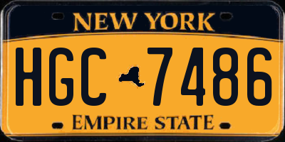 NY license plate HGC7486