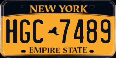 NY license plate HGC7489