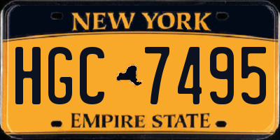 NY license plate HGC7495