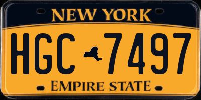 NY license plate HGC7497