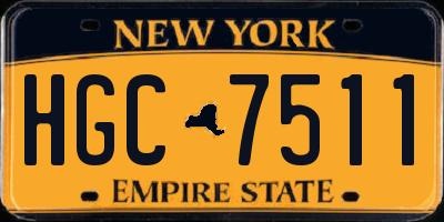 NY license plate HGC7511