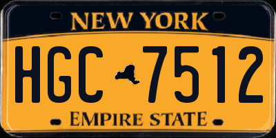 NY license plate HGC7512
