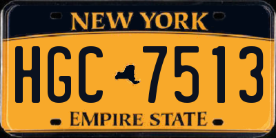 NY license plate HGC7513