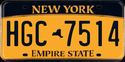 NY license plate HGC7514