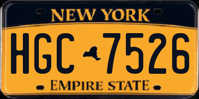 NY license plate HGC7526