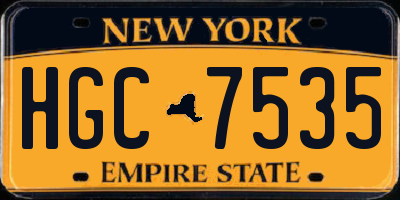 NY license plate HGC7535