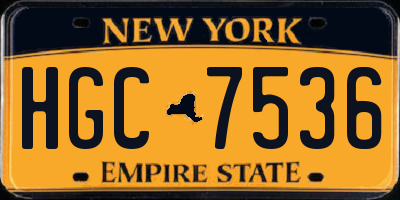 NY license plate HGC7536