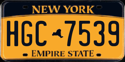 NY license plate HGC7539