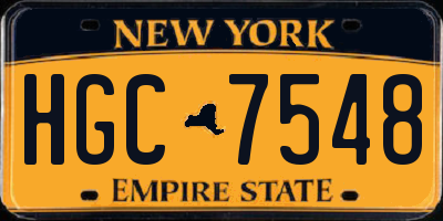 NY license plate HGC7548