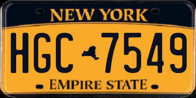 NY license plate HGC7549