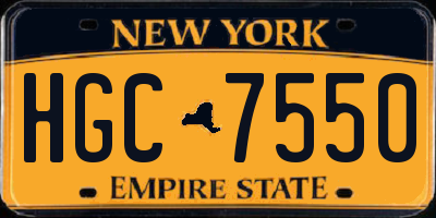 NY license plate HGC7550